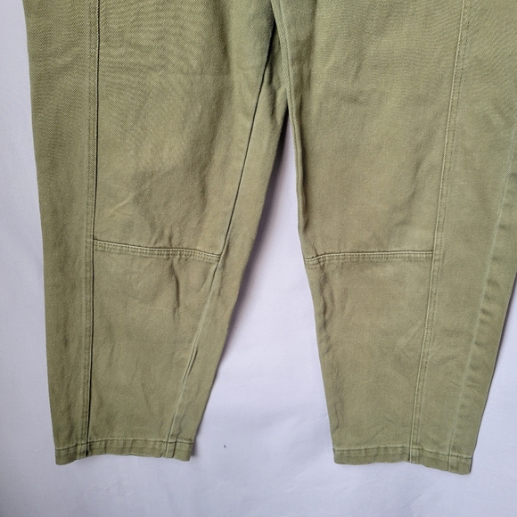 Alex Mill Phoebe Recycled-Denim Straight-Leg Cargo Pants Army Olive Green 26 - Picture 8 of 14